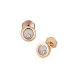Photo of the Chopard Happy Diamonds Icons 18k Rose Gold Stud Earrings (83A017-5001) with floating diamonds