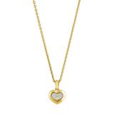 Photo of the Chopard Happy Diamonds Icons 18k Yellow Gold Heart Pendant Necklace (79A054-0001) with a floating diamond