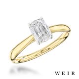18k yellow gold 0.70ct F VS1  Cushion cut Diamond Engagement Ring