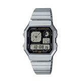 Edgy Vintage Black Dial Digital Stainless Steel Watch
