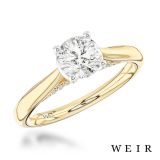 18k yellow gold 0.70ct F VS2  Round brilliant cut Diamond Engagement Ring