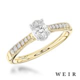 18k yellow gold 0.30ct G SI1  Oval cut Diamond Engagement Ring