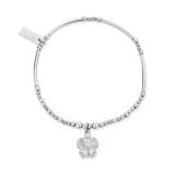 Close-up of the Chlobo Sheltered Glow Sterling Silver Turtle Charm Bracelet, featuring a delicately crafted turtle charm symbolising protection and peace, on a beaded sterling silver band.