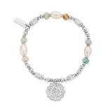 Chlobo Dreamer's Paradise Sterling Silver Mixed Stone Charm Bracelet SBAP3534, featuring tranquil semi-precious stones and dreamy sterling silver charms on a handcrafted beaded bracelet.