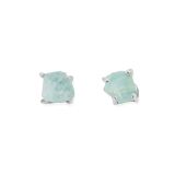 Chlobo Harmony Sterling Silver Amazonite Stud Earrings SEST3542, featuring calming amazonite stones set in polished sterling silver for a minimalist yet meaningful finish.