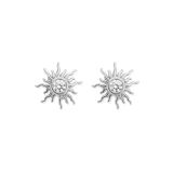 Chlobo Sunrise Glow Sterling Silver CZ Stud Earrings SEST3544, featuring sparkling cubic zirconia stones in a radiant sun-inspired design on polished sterling silver.