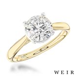 18ct yellow gold Lab Grown 2.00ct E VS1  Round brilliant cut Lab Grown Diamond Dress Ring