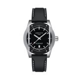 Photo of the Certina LIMITED EDITION DS Cascadeur 41.5mm quartz watch C046.410.27.051.10 with a bold black dial, precision quartz movement, and durable black rubber strap.