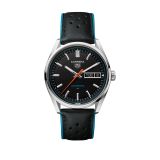 Carrera Day-Date 41mm Black Dial Automatic Leather Strap Watch