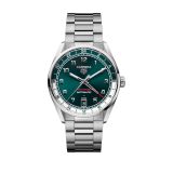 Carrera Date Twin-Time 41mm Green Dial Automatic Stainless Steel Watch