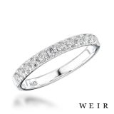 Platinum Round brilliant cut diamond line band