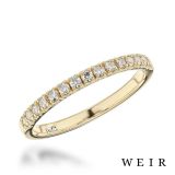 18k yellow gold Round brilliant cut diamond line band