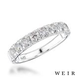 Platinum Round brilliant cut diamond line band