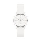 White Classiness 34mm White Dial Quartz Silicone Strap Watch
