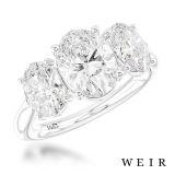 Platinum Lab Grown 1.52ct E VS1  Oval cut Lab Grown Diamond Dress Ring
