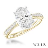 18k yellow gold Lab Grown 1.50ct E VS1  Oval cut Lab Grown Diamond Dress Ring