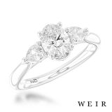 Platinum 0.70ct E VS2  Oval cut Diamond Engagement Ring