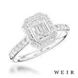 Platinum 0.53ct F VS2  Emerald cut Diamond Engagement Ring