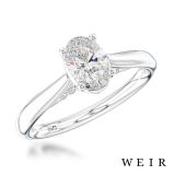 Platinum 0.50ct D SI1  Oval cut Diamond Engagement Ring