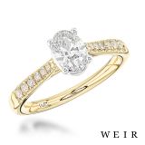18k yellow gold 0.50ct G SI1  Oval cut Diamond Engagement Ring