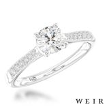 Platinum 0.71ct E SI1  Round brilliant cut Diamond Engagement Ring