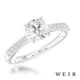 Platinum 1.00ct F SI1  Round brilliant cut Diamond Engagement Ring