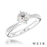 Platinum 0.50ct F SI1  Round brilliant cut Diamond Engagement Ring