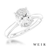 Platinum Lab Grown 2.56ct E VS1  Oval cut Lab Grown Diamond Dress Ring
