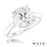 Platinum Lab Grown 3.09ct E VS1  Round brilliant cut Lab Grown Diamond Dress Ring