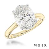 18k yellow gold Lab Grown 3.02ct E VS1  Oval cut Lab Grown Diamond Dress Ring