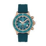 Seastar 1000 Quartz Chronograph 38mm Turquoise Dial Silicone Strap Watch