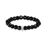 Black Obsidian Beads Charm Carrier Bracelet 17cm