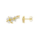 Lovely Daisy Gold Plated Climber Stud Earrings