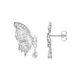 Butterfly Paradise Sterling Silver Crystal Stud Earrings