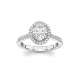 Platinum 0.72ct F SI1 Oval Cut Diamond Engagement Ring