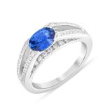 18k White Gold Sapphire and Diamond Ring