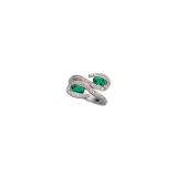 Waskoll 18k Emerald and Diamond Ring