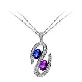 Waskoll 18k White Gold Sapphire and Diamond Necklace
