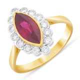 Weir Collection 18k Gold Ruby & Diamond Ring