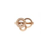 Happy Diamonds 18k Rose Gold Pave Bubble Ring