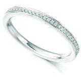 18k white gold and diamond line band ring