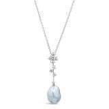 Mikimoto 18k Gold Pearl & Diamond Pendant