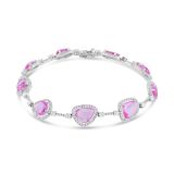 Weir Collection 18k Gold Diamond & Pink Sapphire Bracelet