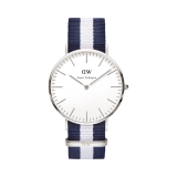 Classic Glasgow 40mm White Dial Quartz Textile Strap Watch
