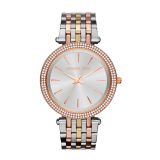 Darci 39mm, Silver Dial, Quartz Movement, Crystal Set Stainless Steel & Rose Gold PVD Watch