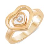 Happy Diamonds 18K Rose Gold Heart Ring