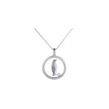 Happy Diamonds Animal World 18K White Gold Penguin Pendant Necklace
