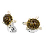 Brown Tortoise Sterling Silver Cufflinks