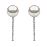 18k White Gold Novus Freshwater Pearl and Diamond Earrings