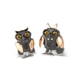 Dark Owl Sterling Silver Moving Cufflinks